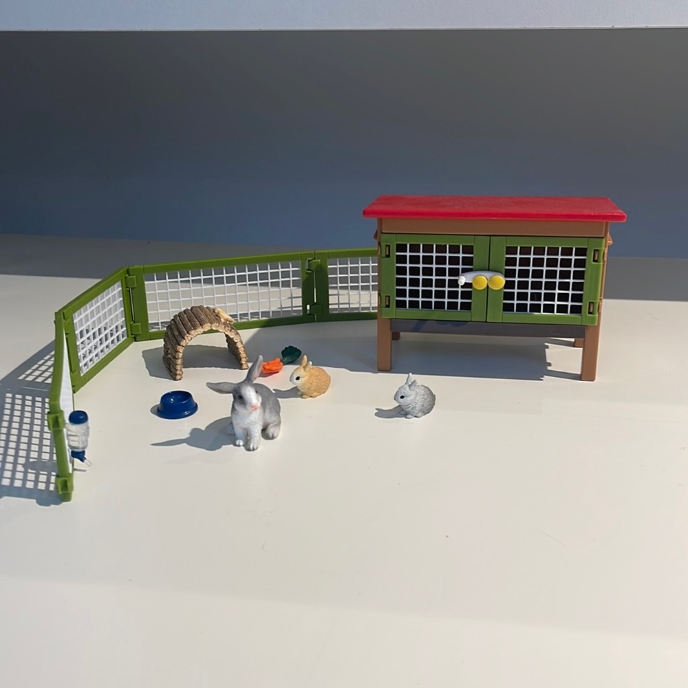 Schleich bunny hut | 9 piece full set ||